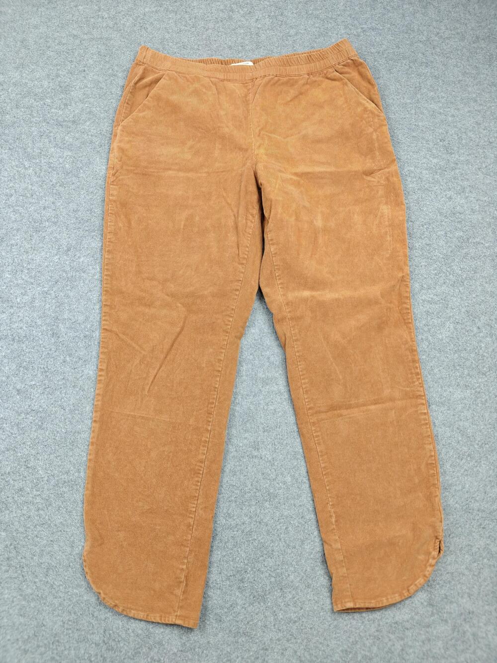 Marine Layer Pants Womens Large Brown Corduroy Chino Pull On Elastic Stretch
